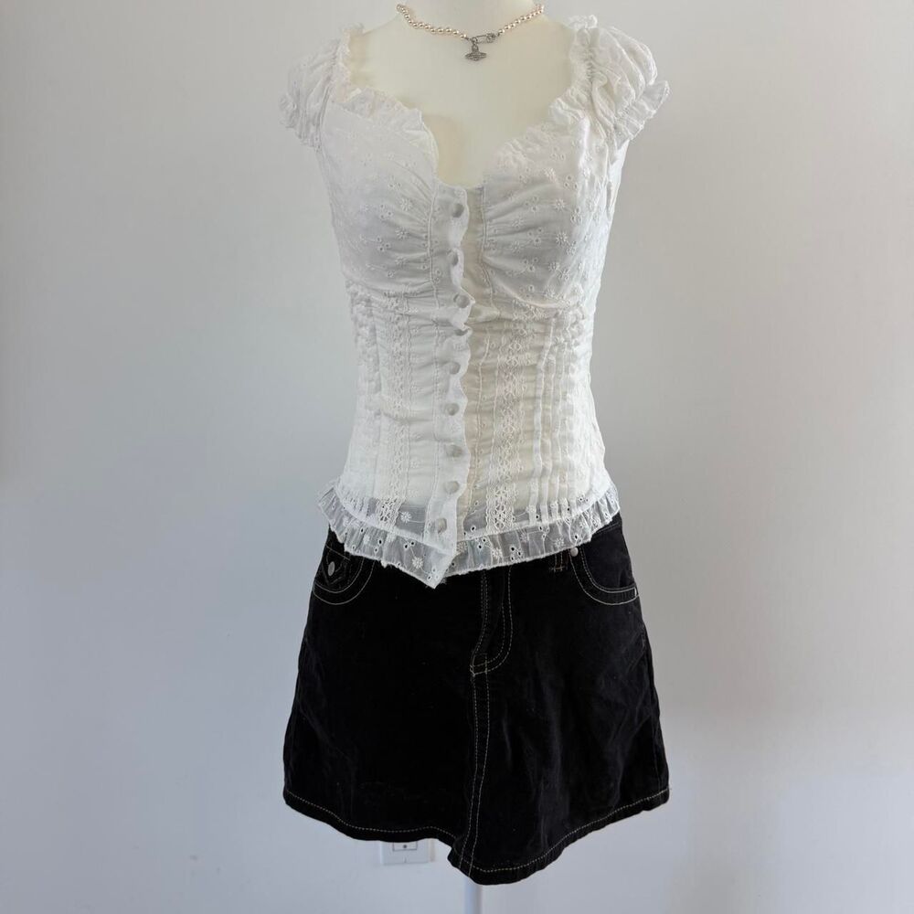 Old Navy Women's Black and Blue Skirt